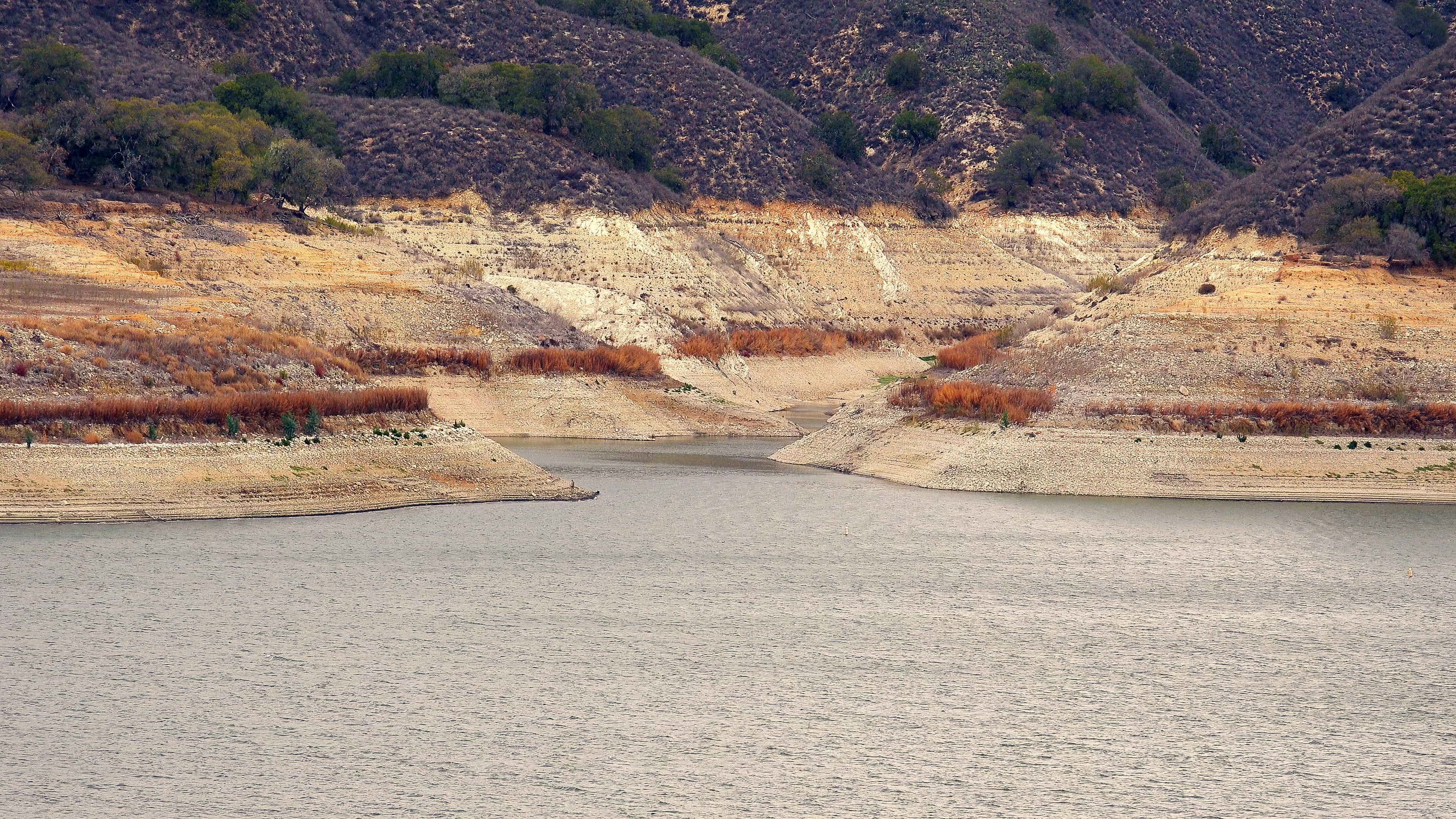 Low Water Levels at Lake Cachuma Due to Severe California Drought