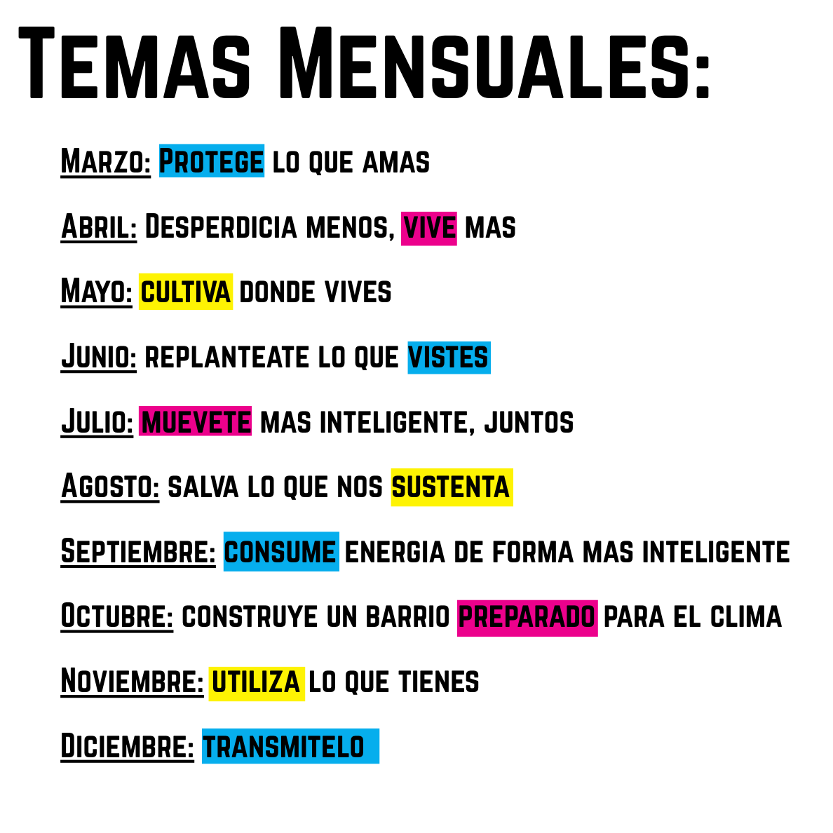 Temas Mensuales