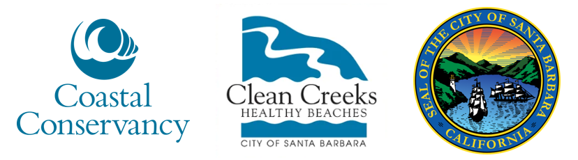 Logos of the California State Coastal Conservancy, City of Santa Barbara Creeks Division, and the City of Santa Barbara