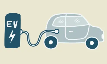 Illustration of an electric vehicle charging