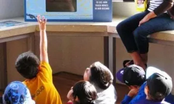 Students attend a field trip at the Watershed Resource Center