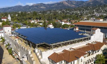 Overhead view of the Granada Garage Solar Project.
