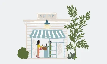 Illustration of Store with customers