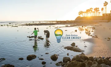 Image of children at the beach with text "Cleaner Coast Better Future"