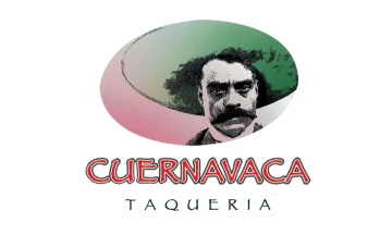 Illustration. Taqueria Cuernavaca logo on a white background with text "Taqueria Cuernavaca"