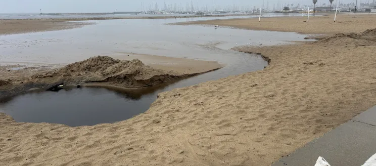 West Beach flooded during November 2025 rainstorm