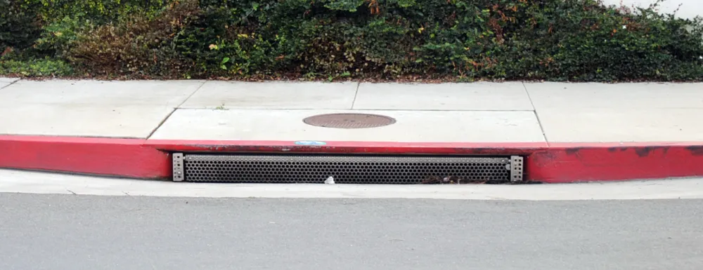 Storm drain screen on a City street