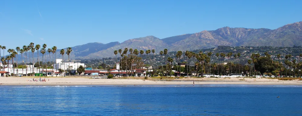 View of Santa Barbara's East Beach from Stearns Wharf.