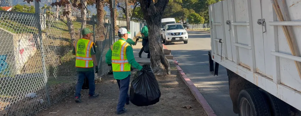 City contractors clean up Montecito Street