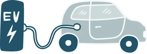 Illustration of an electric vehicle charging