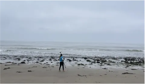 City of Santa Barbara staff conduct coastal monitoring at a local beach.