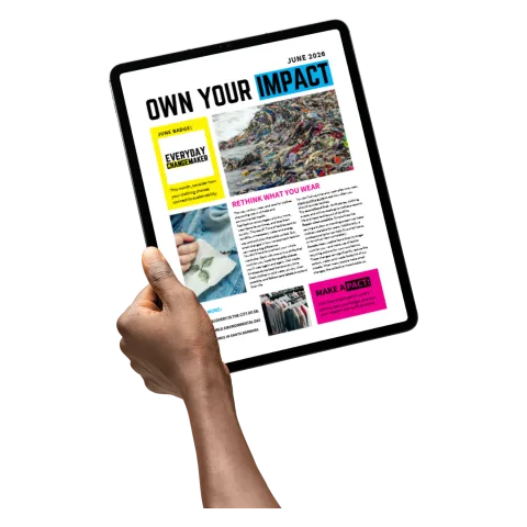 Own your impact newsletter on an ipad screen