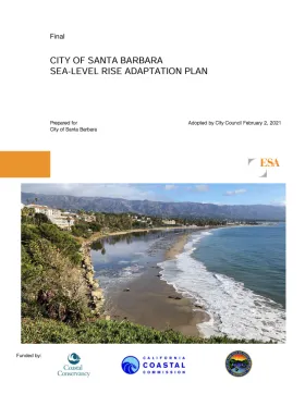 Cover of the City of Santa Barbara's 2021 Sea-Level Rise Adaptation Plan document.