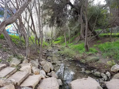 Rock crossing of Old Mission Creek at Bohnett Park