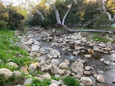 Mission Creek flowing through Oak Park