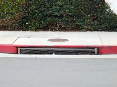 Storm drain screen on a City street