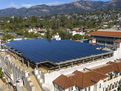 Overhead view of the Granada Garage Solar Project.